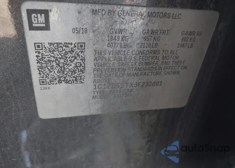 2018 Chevrolet Malibu Lt from USA, damaged, VIN 1G1ZD5STXJF232001